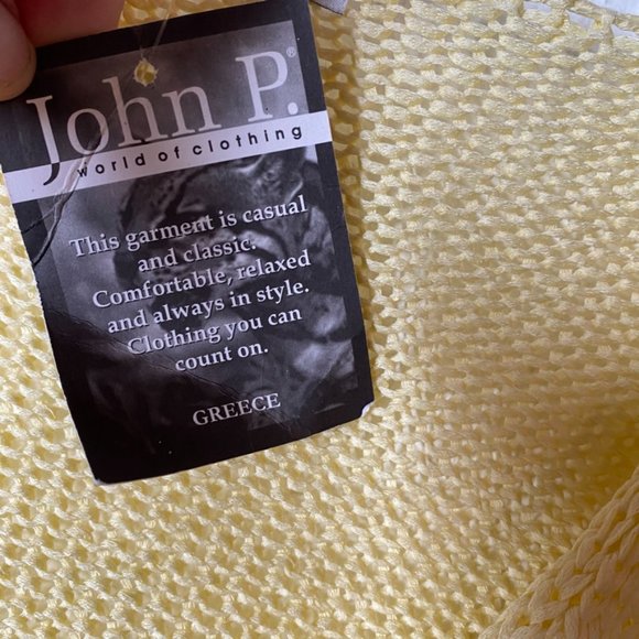 John P. Greece cardigan sweater yellow open front w/tie NWT size L long sleeve - Picture 4 of 6